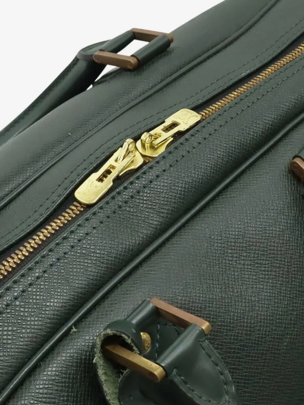 Louis Vuitton Green Taiga Leather Boston Bag